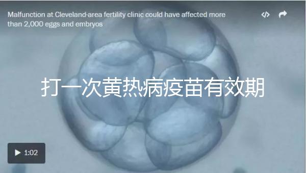 打一次黃熱病疫苗有效期限10年，提前注射時間是關鍵